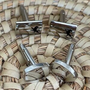 ☀️ Express Cufflinks Leo Lion Stainless Steel Black Enamel Men Formal + BONUS